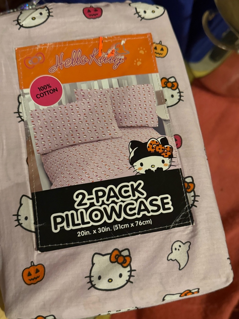 Hello Kitty Pink 2-Pack Pillowcase Set Halloween NWT!